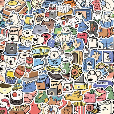 100pcs Animal Cartoon Stickers for Luggage, Water Bottles, Phones, Laptops, Scooters, Refrigerators (ONLINE ORDER ONLY)