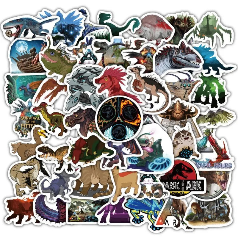 60pcs ARK: Survival Evolved Stickers for Laptop, Phone, Scooter, Water Bottle, Suitcase, Refrigerator (Online Order Only)