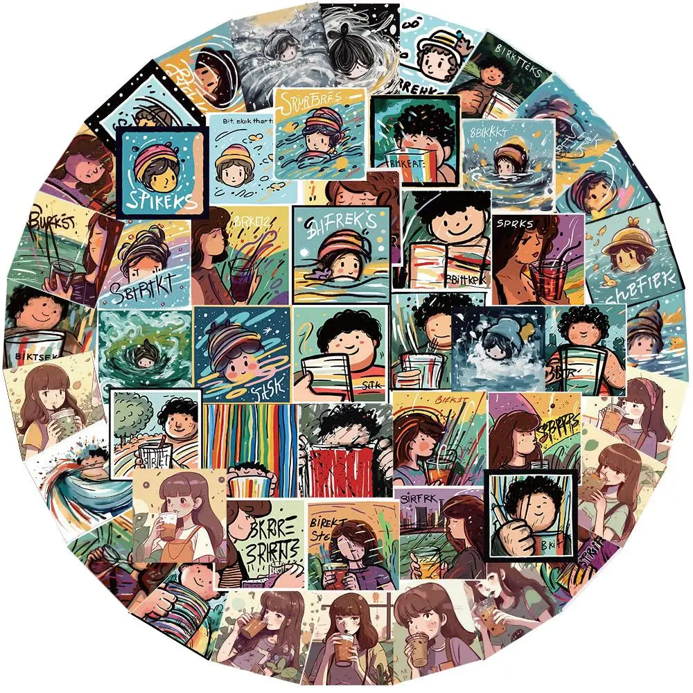 Milk Tea Cup Stickers: Waterproof Decals for Phone, Laptop, Guitar, Suitcase, Skateboard (ONLINE ORDER ONLY)