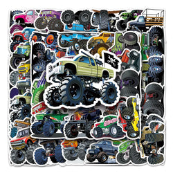 10/30/50PCS Monster Truck Stickers PVC Cool Graffiti Decals Kids Toy Cool Car Decals DIY Notebook Laptop Skateboard Luggage Bike (Online Order Only)