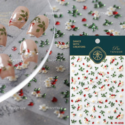 Lovely Mini Red Cherry Jelly Star Sun Fruit Charming Silver 3D 5D Self Adhesive Nail Art Stickers Cute Manicure Decals Wholesale (ONLINE ORDER ONLY)