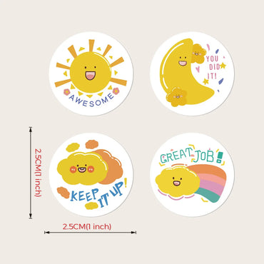 100-500pcs Children's Reward Stickers Gift Seal Animal Tags Thank You Stickers For School Teacher Student Stationery (Online Order Only)