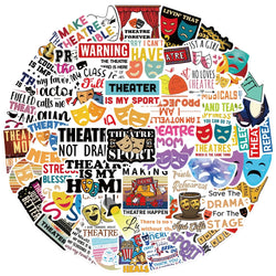 Theatre Stickers 10/30/50Pcs for Suitcase, Skateboard, Laptop, Luggage, Phone, Car, DIY Decals (ONLINE ORDER ONLY)