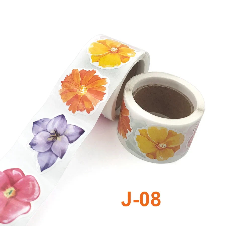 150pcs/roll Colorful Flowers Stickers 3.8cm/1.5inch Party Gift Decoration Label Scrapbook Stationery Stickers (ONLINE ORDER ONLY)