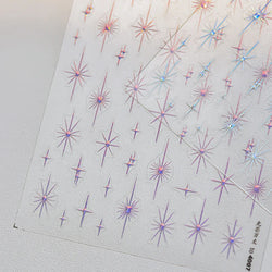 Gold Silver Star Laser Pink Colorful Glitter Starlight Sparkle Rhinestones Relief Nail Art Decorations Stickers Manicure Decals (ONLINE ORDER ONLY)