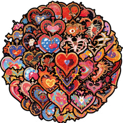 50pcs Retro Fancy Flower Skull Heart Stickers For Luggage Laptop Phone Water Bottle Vinyl Cartoon Waterproof Graffiti Decals (ONLINE ORDER ONLY)