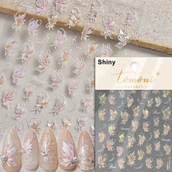 Butterfly Rose Laser Jelly Hot Stamping Lace Letter Flower Love Heart Bowknot 5D Self Adhesive Nail Art Stickers Manicure Decals (ONLINE ORDER ONLY)