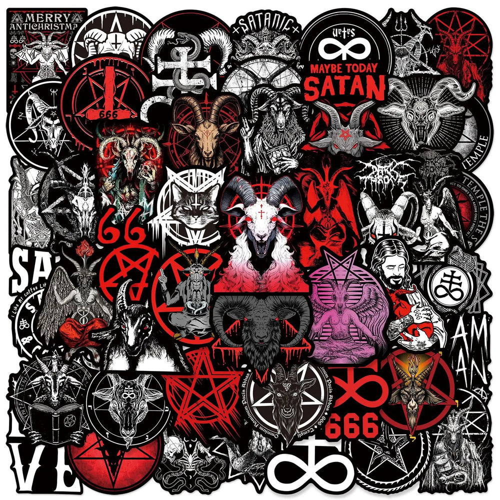 Black Satan Stickers for Phone Laptop Guitar Car Skateboard Helmet Bottle (Online Order Only)
