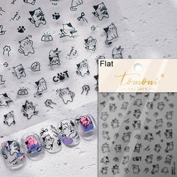 Dog Rabbit Line Bunny Footprint Bowknot Heart Cake Strawberry Flowers Bone Graffiti Adhesive Nail Art Stickers Manicure Decals (ONLINE ORDER ONLY)