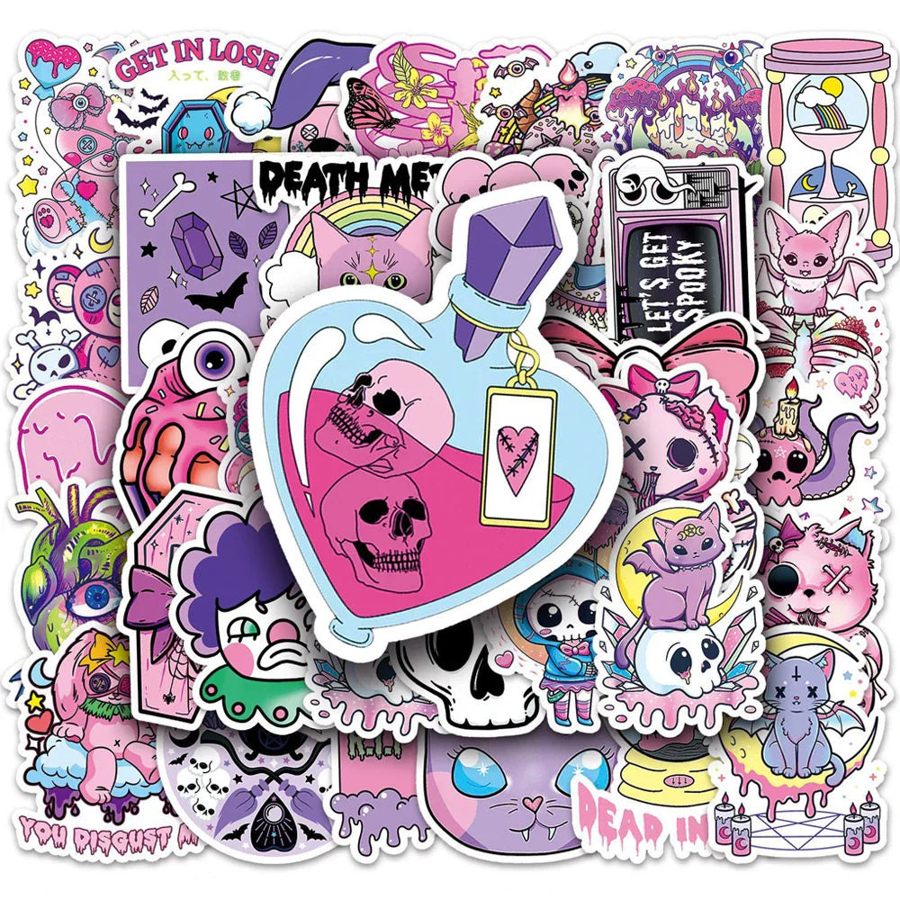 Gothic Halloween Skull Stickers Waterproof Decals for Laptop Guitar Phone Car (Online Order Only)