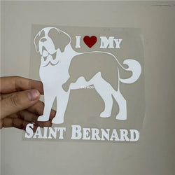 I Love My Saint Bernard Dog Car Stickers Auto Fuel Tank Body Window Vinyl Text Decoration Applique (ONLINE ORDER ONLY)