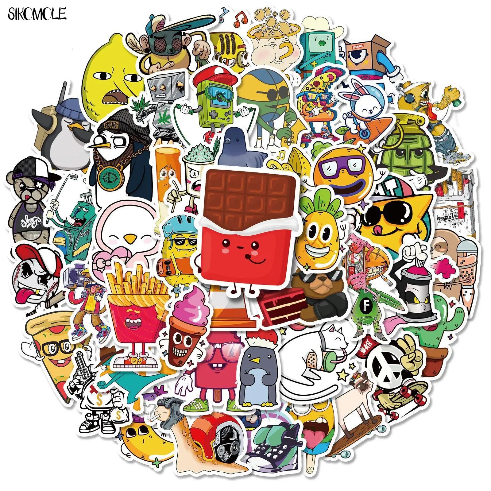 Cartoon Pop Culture Graffiti Stickers Pack for DIY, Car, Skateboard, Laptop Decals (Online Order Only)