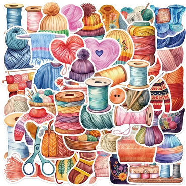 10/30/50PCS Kawaii Colorful Knit PVC Sticker Aesthetic Chidlren's Korean Stationery Decoration Scrapbooking School Supplies (ONLINE ORDER ONLY)