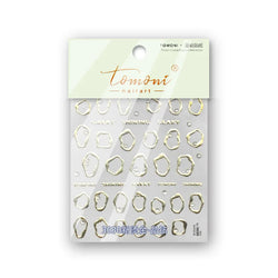 Gold Silver Line Irregular Shape Shiny Rhinestone 5D Bronzing Soft Relief Self Adhesive Nail Art Stickers Nail Decoration Decals (ONLINE ORDER ONLY)