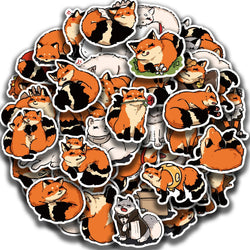 50pcs Cute Cartoon Animals Fox Graffiti Stickers For Laptop Water Bottle Luggage Notebook Phone Waterproof Graffiti Vinyl Decals (ONLINE ORDER ONLY)