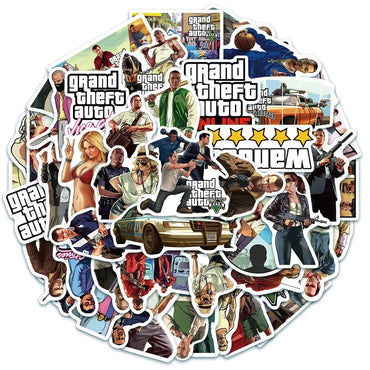 10/30/50pcs Game Grand Theft Auto Adventure Gta5 Sticker for Laptop Car Motorcycle Skateboard Graffiti Decal Sticker Kids Toys (ONLINE ORDER ONLY)