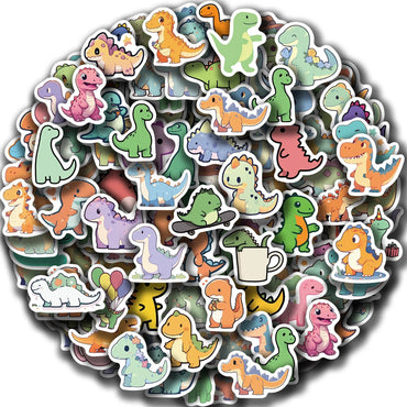 100PCS Cartoon Small Dinosaur PVC Sticker Aesthetic Children's Decoration Scrapbooking Stationery School Supplies for Kids﻿ (ONLINE ORDER ONLY)