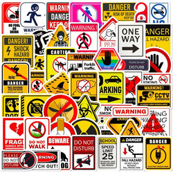 50pcs Kids Warning Sign Stickers for Suitcase, Water Bottle, Phone, Notebook, Stationery (Online Order Only)