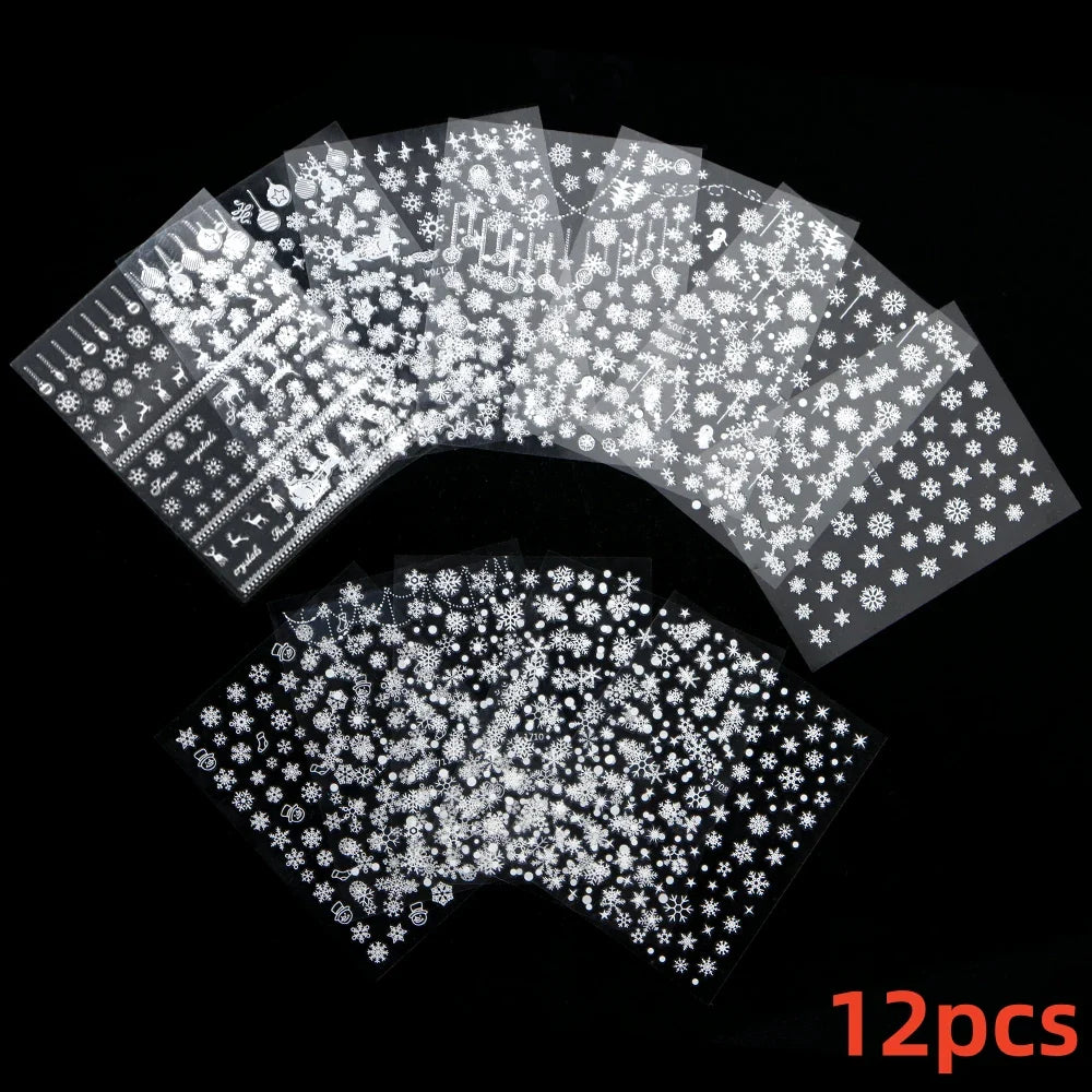 30 Sheets Cute Penguin Winter Nail Stickers Set 3D Snowflake Christmas Decals Tree Elk Bell Self Adhesive Slider Manicure Tips * (ONLINE ORDER ONLY)