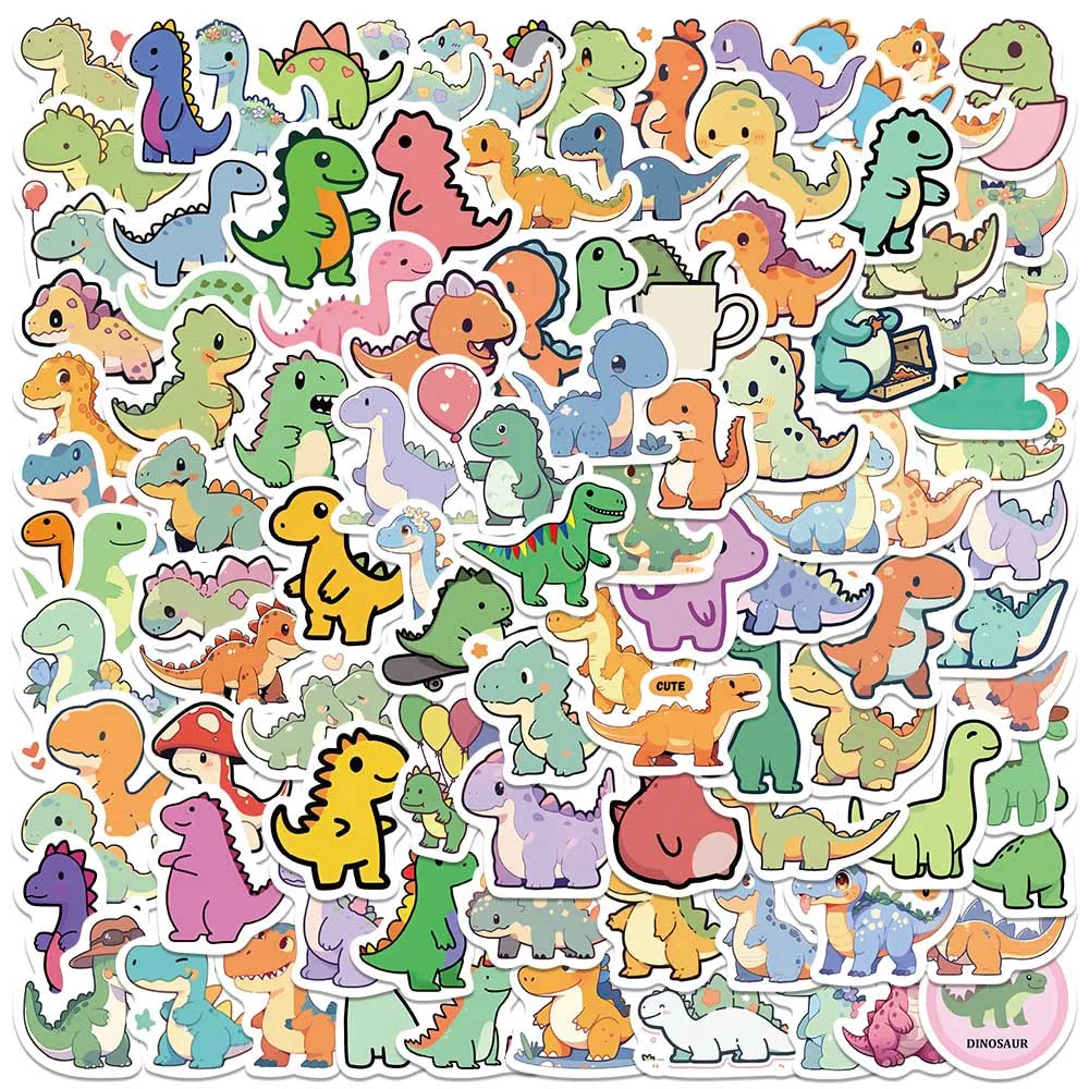 100pcs Mini Size Cute Cartoon Animals Dinosaur Sticker For Laptop Water Bottle Luggage Notebook Waterproof Graffiti Vinyl Decals (ONLINE ORDER ONLY)