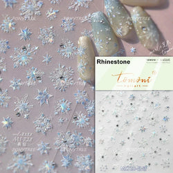 Snowman Tree House Cedar White Pine Forest Warm Winter Cloud Self Adhesive Nail Art Stickers Snowflake Star Snow Manicure Decals (ONLINE ORDER ONLY)