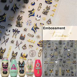 Cute Cat Eye Fishbone Animals Leopard Cat Ginger Cat Kitten Exclamation Point Paw Self Adhesive Nail Art Sticker Manicure Decals (ONLINE ORDER ONLY)