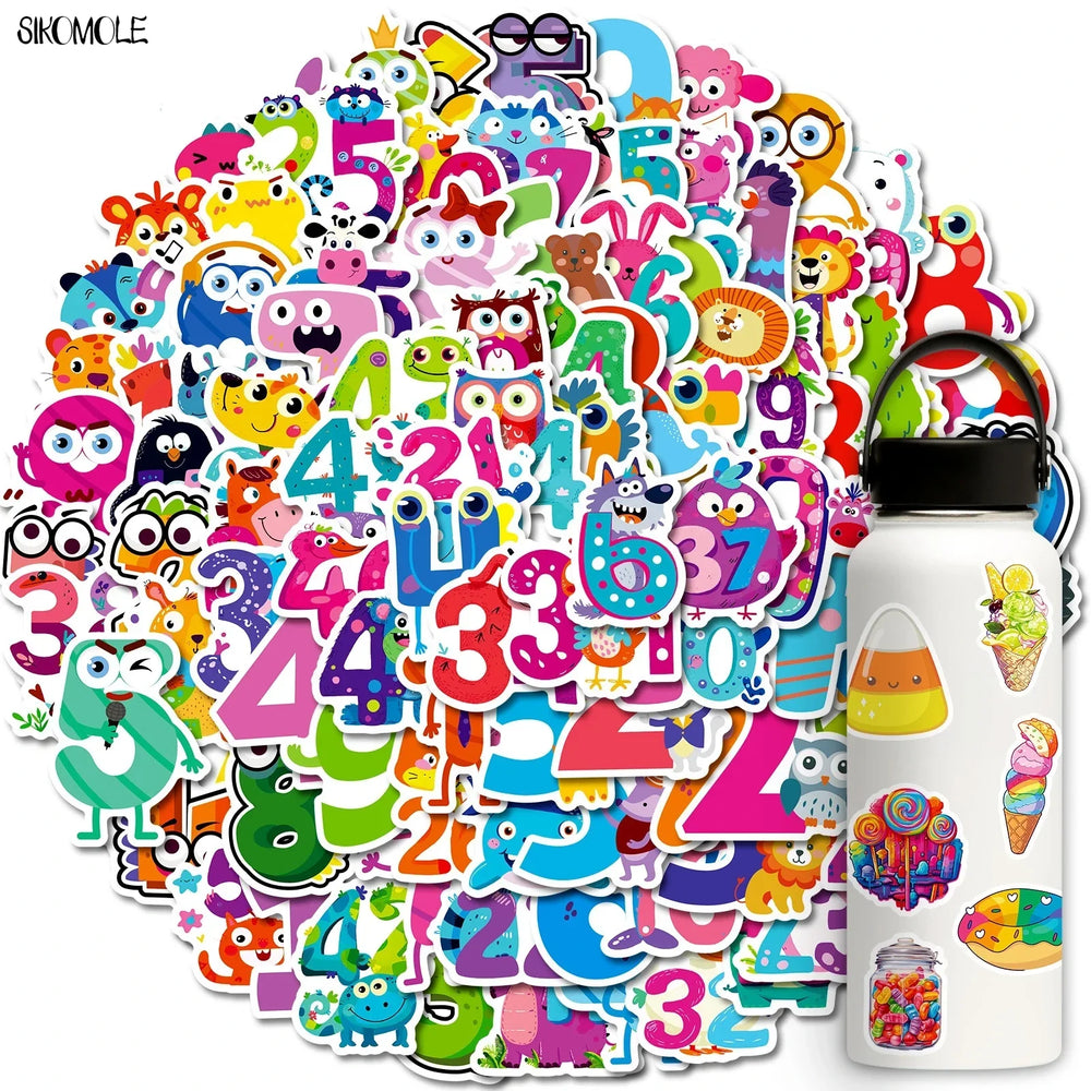Cartoon Numeral Stickers Pack - Kids Fun Gift & Decoration (Online Order Only)