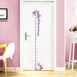 Cartoon Unicorn Dinosaur Giraffe Height Ruler Wall Stickers Kids Room Decor (Online Order Only)