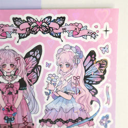 Cute Butterfly Fairy Series Sticker Girl Scrapbooking Hand Account Stickers Korean ins Idol Card DIY Deco Material Stationery (ONLINE ORDER ONLY)