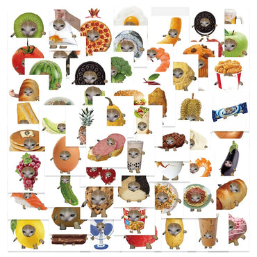 10/30/69pcs Cute Funny Cat And Food Meme Stickers (ONLINE ORDER ONLY)