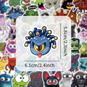 10/30/50PCS Cartoon Monster Stickers Toys DIY Scrapbook Suitcase Phone Laptop Bike Skateboard PVC Waterproof Funny Cute Decals (Online Order Only)