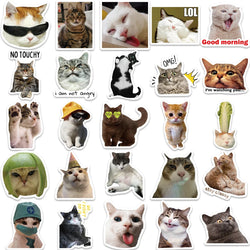 50PCS Cute Cat Stickers For Skateboard Scrapbook Water Bottle Laptop Luggage Kids Toys Vinyl Waterproof Funny Cats Decals (ONLINE ORDER ONLY)