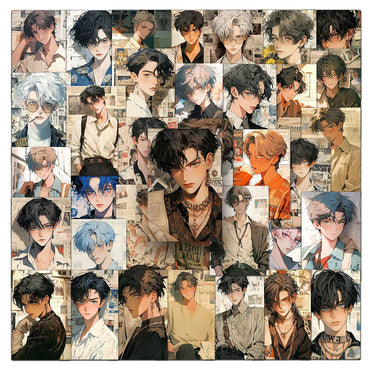 10/30/50pcs Cool Vintage Anime Boy Aesthetic Stickers Retro Decoration Decals DIY Laptop Motorcycle Phone Car Waterproof Sticker (ONLINE ORDER ONLY)