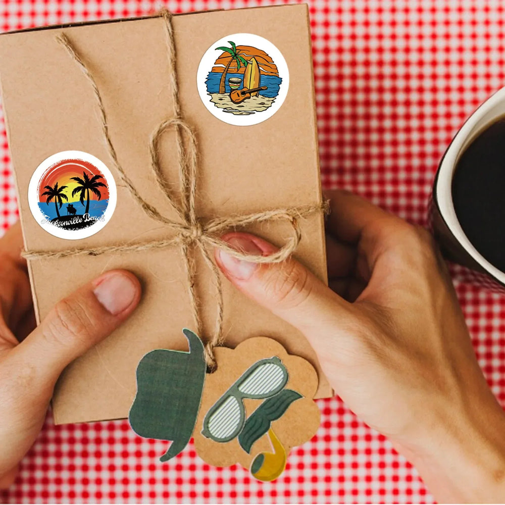 100-500pcs Summer Stickers Round Gift Seal Label Sticker Diary Stationery Stickers For Wedding Party Decor Handmade Sticker (Online Order Only)