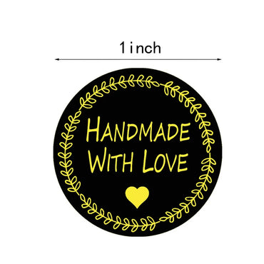 100-500pcs Round Natural Hand Made Stickers Seal Labels Cute Sticker For Cake Packaging Labels Sticker Stationery (Online Order Only)