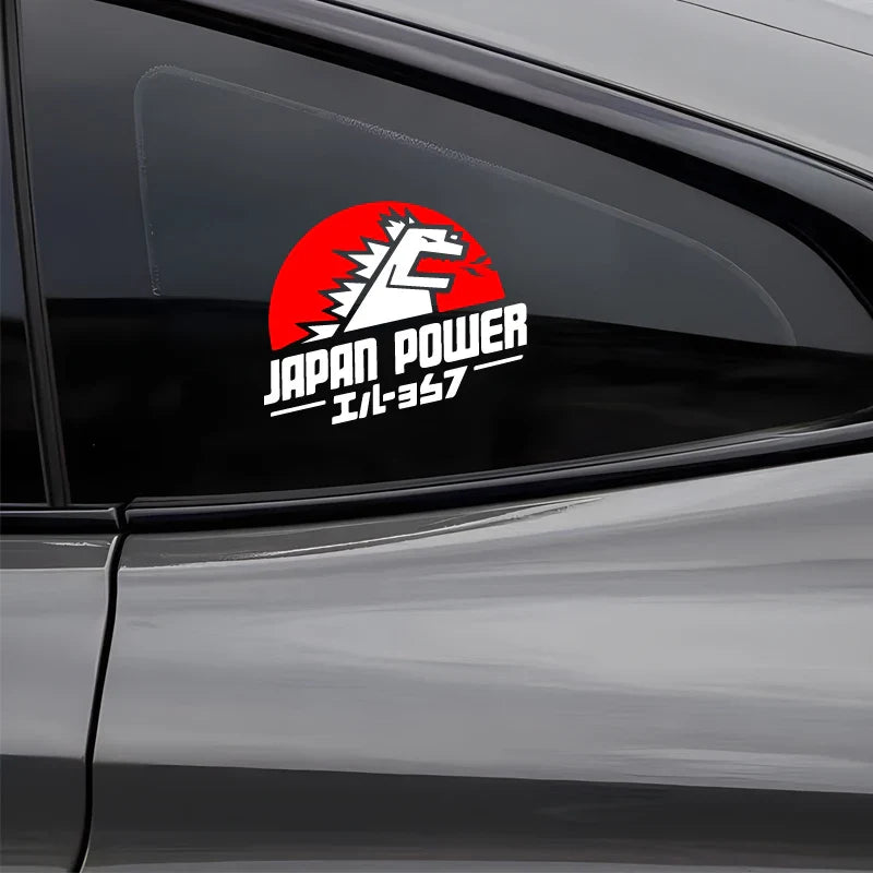 JAPAN POWER Japanese Dinosaur Gozila sticker,JDM cartoon decal High Quality And Durable Automobiles Exterior Accessories (ONLINE ORDER ONLY)