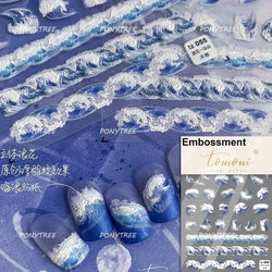 Hot Stamping Laser Shell Conch Starfish Pearl Whale Coral Dolphin Summer Beach Sea Wave Jellyfish Bubble Nail Art Stickers Decal (ONLINE ORDER ONLY)