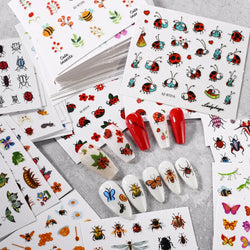 30pcs/Set Y2K 3D Cute Insect Nail Stickers Chic Dragonfly Spider Insect Butterfly Design Sliders Ladybug Beetle Manicure Decals* (Online Order Only)