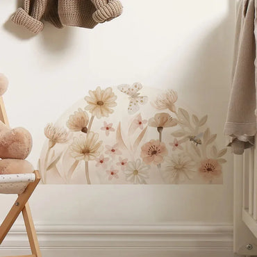 Boho Chrysanthemum Wall Decals - Removable Botanical Stickers for Girls Bedroom (ONLINE ORDER ONLY)