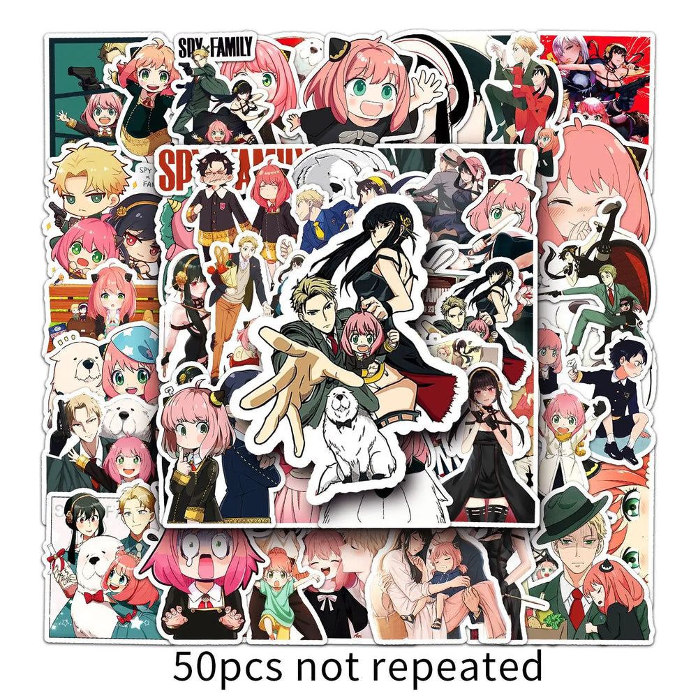 50pcs SPY×FAMILY Graffiti Stickers for Helmets, Desktops, Walls, DIY Decoration Wholesale (ONLINE ORDER ONLY)