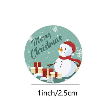 100-500pcs Round Adhesive Christmas Stickers Merry Christmas Labels Sticker Small Business Gift Package Box Stickers Decor (ONLINE ORDER ONLY)
