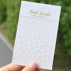 Winter Xmas 3D Nail Sticker Snowflake Flower Winter Decals Nail Stickers Cartoon Bird Santa Penguin Elk Slider New Year Manicure (ONLINE ORDER ONLY)