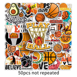 10/30/50PCS Cartoon Basketball Sports Stickers Graffiti iPad Helmet Car  DIY Personalized Wall Sticker Toys Decoration Wholesale (ONLINE ORDER ONLY)