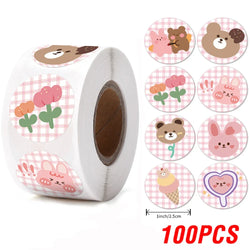 100-500pcs Round Cartoon Toys Animal stickers for kids Teacher Reward Encourage Sticker Office Stationery for Children 1inch (ONLINE ORDER ONLY)