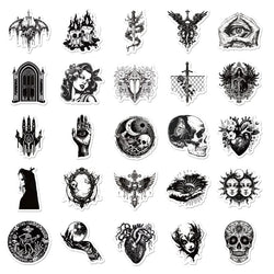 10/30/50PCS Kawaii Exaggerated Gothic Sticky PVC Sticker Aesthetic DIY Decoration Scrapbooking Hand Accounting Supplies for Kids (ONLINE ORDER ONLY)