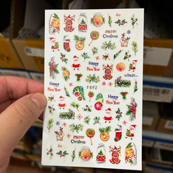 1PCS Laser Gold Snowflake Christmas Tree Nail Sticker 3D Adhesive Nail Decals Nail Art Accessories New Christmas Decoration 2024 (ONLINE ORDER ONLY)