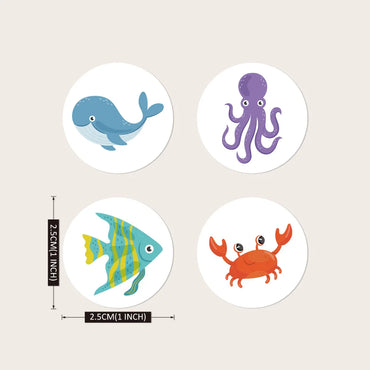 100-500pcs Cartoon Animal Sticker Reward Label Thank You Cute Game Sticker DIY Gift Sealing Label Decoration Supple (ONLINE ORDER ONLY)
