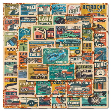 10/30/50PCS Retro JDM Racing Car Stickers Poster Vintage Graffiti Decals Skateboard Motorcycle Laptop Phone Waterproof Sticker (Online Order Only)