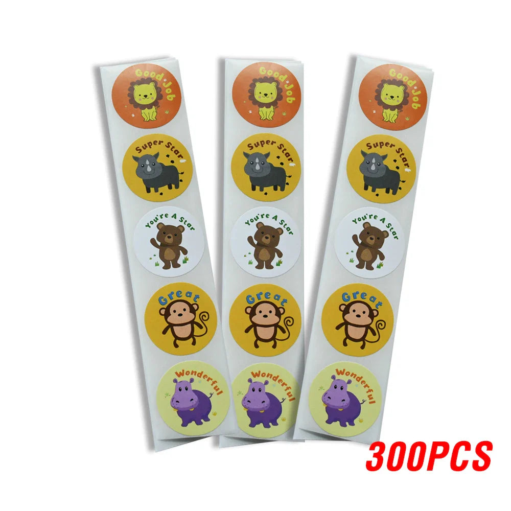 100-500pcs Animal Sticker School Teacher Student Cartoon Sticker Sealing Label Christmas Gift Scrapbook Stationery Sticker (ONLINE ORDER ONLY)
