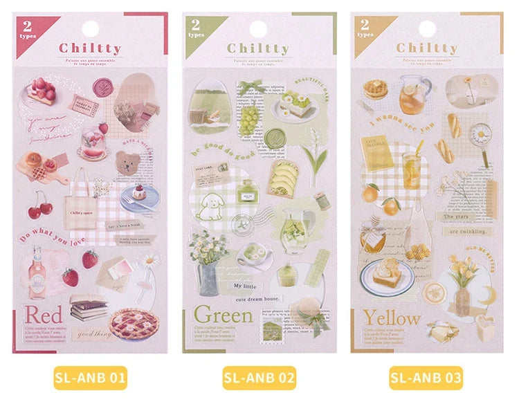 2pcs Japanese Cute Bear Strawberry Flower Landscaping Stickers Scrapbooking Junk Journal Planner Collage Material Stationery (ONLINE ORDER ONLY)